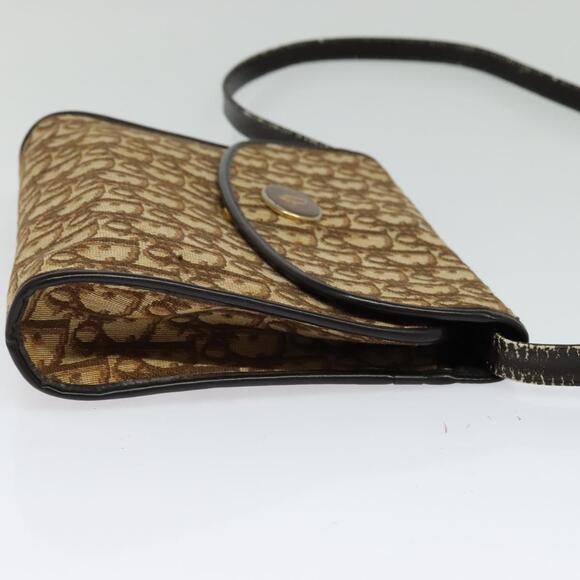 DIOR Trotter Canvas Shoulder Bag Brown Gold - Picture 5 of 12